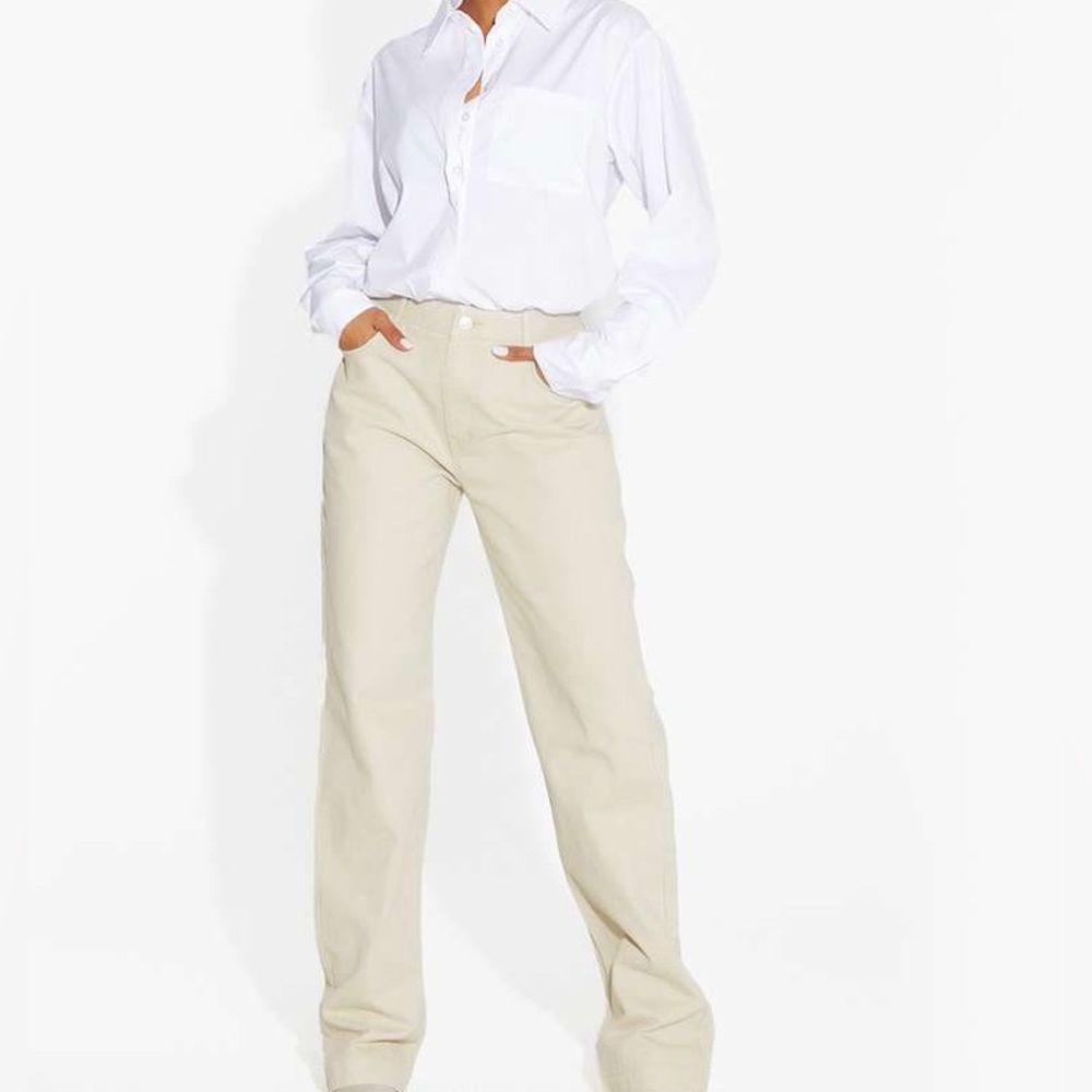 Naked Wardrobe The Boyfriend Denim Jeans in Natural